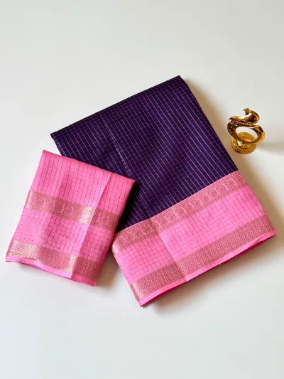 Deep Purple Tussarr Base Saree